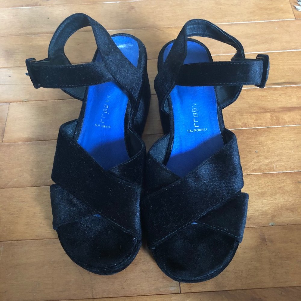 COPY - Black Velvet Platform Sandals